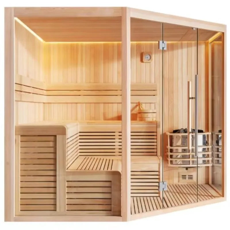 Traditional Indoor Sauna Room  With Electric Stove and Stone for 8 Person
