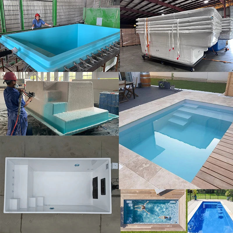 Luxury Small Size Family Inground Outdoor Plunge Pool Swim Spa Piscina Kids Home Garden Resort  Fiberglass Swimming Pool