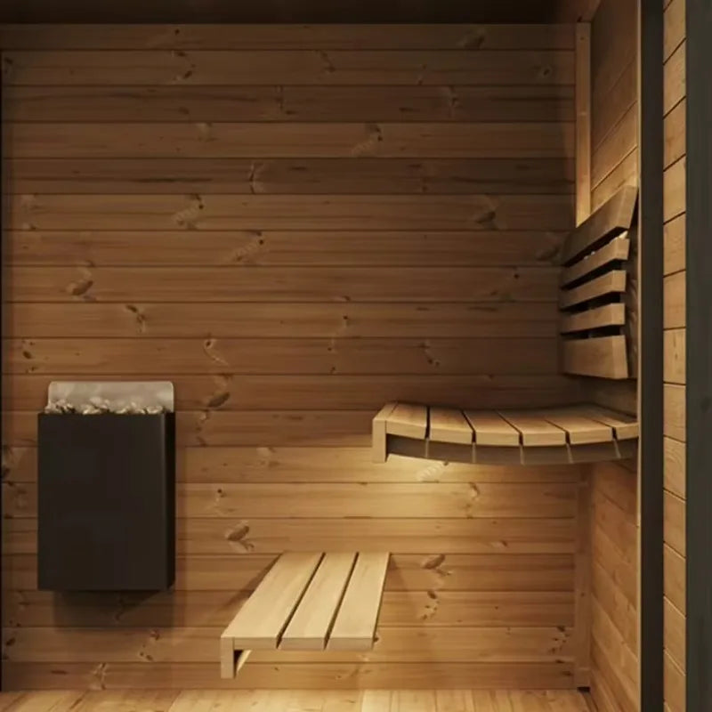 Customized Wooden Outdoor Traditional Sauna Room Full Body Dry Wet Steam Cabin for Home Backyard Use
