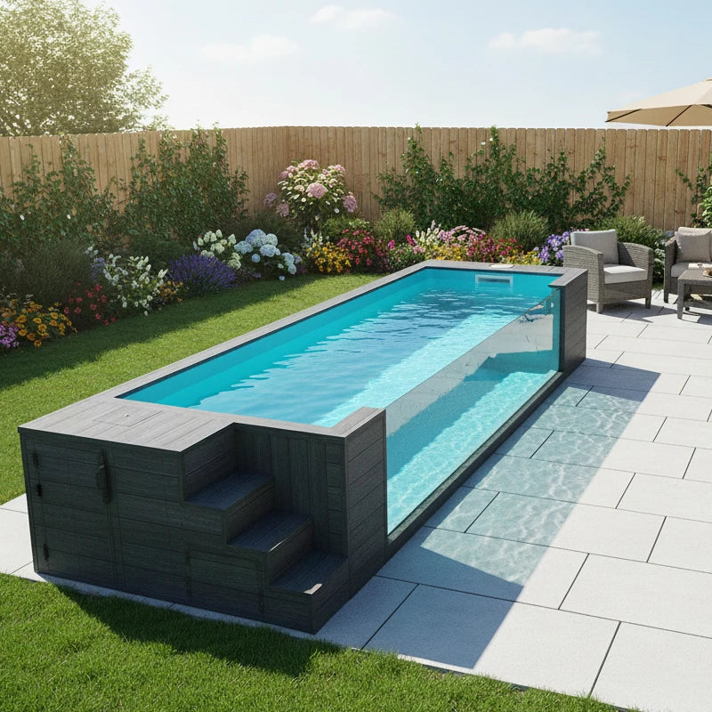 Wholesale Swim Spa Pool Outdoor Mosaic Tiles Small Size Piscina Frp Fiberglass Above Ground Cold Plunge Container Swimming Pool